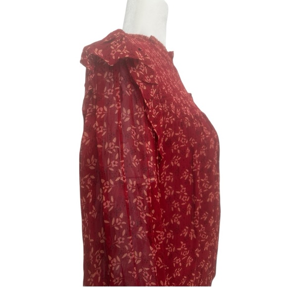 Free People Roma Blouse in Berry Combo - Size Large - Picture 9 of 11